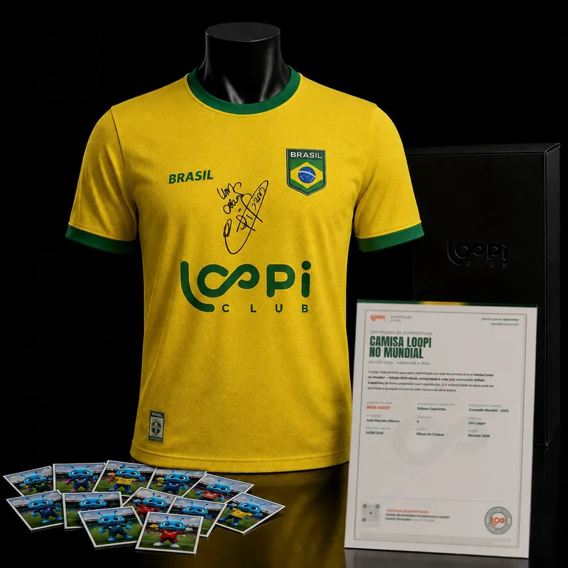 Kit Camisa Loopi assinada com cards e certificado
